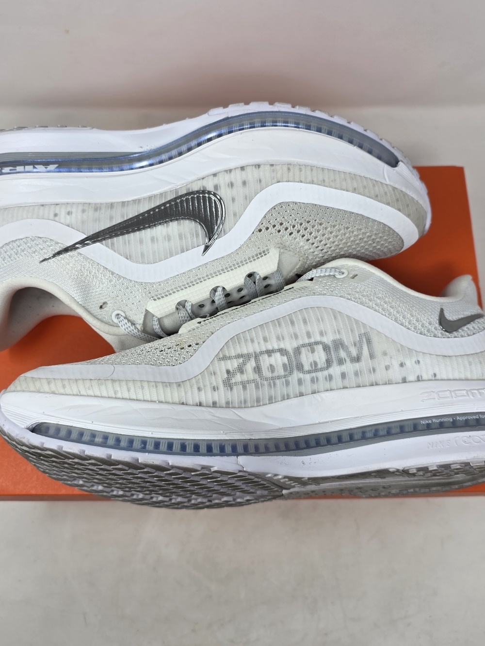 Nike Pegasus Premium White Metallic Silver Men's 9.5 Running Shoes HQ2592